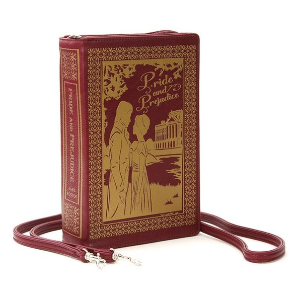 Red Pride and Prejudice Book Purse Crossbody or Wallet! Unique Gift Austen Fans! - Picture 1 of 3